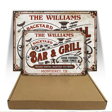 Personalized Grilling Proudly Serving You Bring Customized Classic Metal Signs-CUSTOMOMO