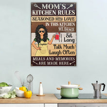 Mom's Kitchen Rules Meals And Memories Are Made Here - Kitchen Sign - Personalized Custom Classic Metal Signs-Metal Sign-CUSTOMOMO