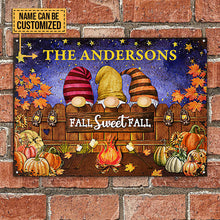 Autumn Gnomes Fall Sweet Fall Custom Classic Metal Signs, Yard Sign, Fall Gift, Fall Decor