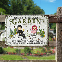 And Into The Garden We Go Gardening - Garden Sign For Couples - Personalized Custom Classic Metal Signs
