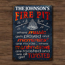 Personalized Camping Fire Pit Get Toasted Color Customized Classic Metal Signs (black)