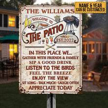 Personalized Patio Grilling Red Gather With Friends Custom Classic Metal Signs