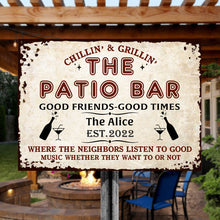 Personalized Patio Bar Grilling Red Listen To The Good Music Custom Classic Metal Signs