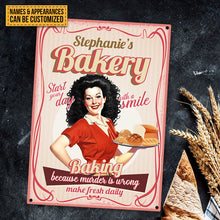 Bakery Baking Because Murder Is Wrong - Personalized Custom Metal Sign - Retro style Metal Signs - Kitchen Sign