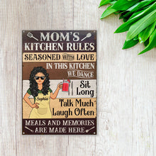 Mom's Kitchen Rules Meals And Memories Are Made Here - Kitchen Sign - Personalized Custom Classic Metal Signs-Metal Sign-CUSTOMOMO