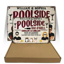 Listen To Good Music Dog Cat Lovers - Poolside Bar - Personalized Custom Classic Metal Signs-CUSTOMOMO