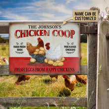 Personalized Chicken Fresh Eggs Free Range Customized Classic Metal Signs-CUSTOMOMO
