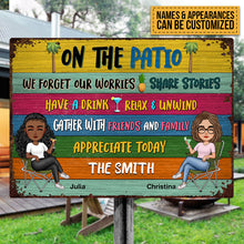 On The Patio - Personalized Metal Sign - Summer, Home Decor, Humorous Sign Gift For Family, Friends