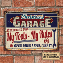 Personalized Auto Garage My Garage My Tools Customized Classic Metal Signs-CUSTOMOMO