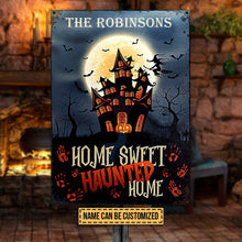 Happy Halloween Haunted Home Custom Classic Metal Signs, Halloween Decor, Yard Decor