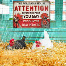 Personalized Chicken Attention Peckers Customized Classic Metal Signs-CUSTOMOMO