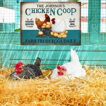 Personalized Chicken Fresh Eggs Daily Turquoise Customized Classic Metal Signs-CUSTOMOMO