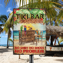 Personalized Tiki Bar Parrot Drinking Customized Classic Metal Signs-CUSTOMOMO