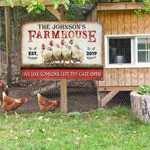 Personalized Chicken Farmhouse The Gate Open Customized Classic Metal Signs-CUSTOMOMO