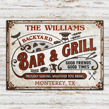 Personalized Grilling Proudly Serving You Bring Customized Classic Metal Signs-CUSTOMOMO