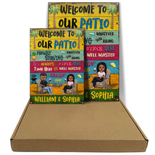 Patio Welcome Grilling Proudly Serving Whatever You Bring - Backyard Sign - Personalized Custom Classic Metal Signs-CUSTOMOMO