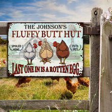 Personalized Chicken Fluffy Butt Hut Nuggets Customized Classic Metal Signs