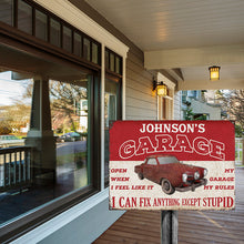 Personalized Auto Mechanic Garage I Can Fix Anything -Gift For Grandfather - Customized Classic Metal Signs