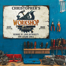 Personalized Carpenter Workshop Beware Of Loud Customized Classic Metal Signs
