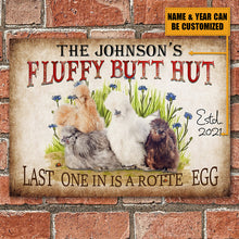 Personalized Chicken Metal Signs Fluffy Butt Hut Silkies Chicken Customized Classic Metal Signs-CUSTOMOMO