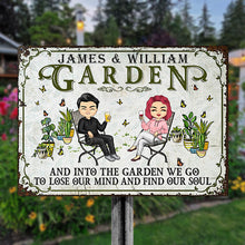 And Into The Garden We Go Gardening - Garden Sign For Couples - Personalized Custom Classic Metal Signs