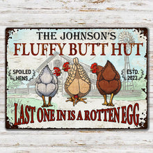Personalized Chicken Fluffy Butt Hut Nuggets Customized Classic Metal Signs