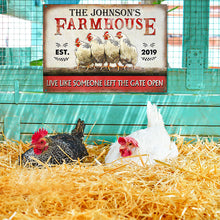 Personalized Chicken Farmhouse The Gate Open Customized Classic Metal Signs-CUSTOMOMO