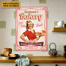 Bakery Baking Because Murder Is Wrong - Personalized Custom Metal Sign - Retro style Metal Signs - Kitchen Sign