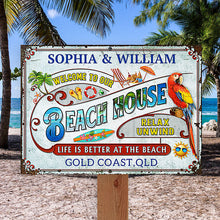 Personalized Beach Surfing Life Is Better Custom Classic Metal Signs