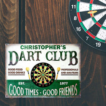 Personalized Darts Club Vintage Good Times Good Friends Customized Classic Metal Signs-CUSTOMOMO