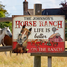 Personalized Horse Ranch Life Better Customized Classic Metal Signs-CUSTOMOMO