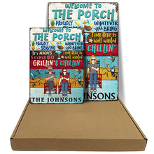 Time Here Is Well Wasted Porch Decoration - Couple Gift - Personalized Custom Classic Metal Signs