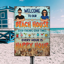 Couple Welcome To Our Paradise Husband Wife - Backyard Sign - Personalized Custom Classic Metal Signs