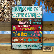 Proudly Serving Whatever Custom Classic Metal Signs, Beach House Decor-CUSTOMOMO