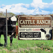 Dairy Farm Cattle Keep Gate Closed Custom Classic Metal Signs-CUSTOMOMO