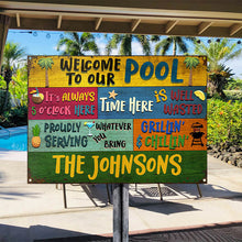Personalized Swimming Pool Welcome To Our Custom Classic Metal Signs-CUSTOMOMO
