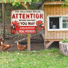 Personalized Chicken Attention Peckers Customized Classic Metal Signs-CUSTOMOMO