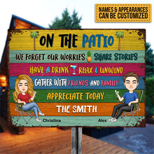 On The Patio - Personalized Metal Sign - Summer, Home Decor, Humorous Sign Gift For Family, Friends