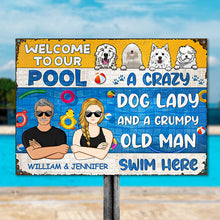 A Crazy Dog Lady - Swimming Pool Decor - Personalized Custom Classic Metal Signs