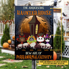 Cat Cosplay Halloween Beware Of Custom Classic Metal Signs, Halloween Yard Decorations, Cat Lover Halloween Gift, Halloween Decorating Idea