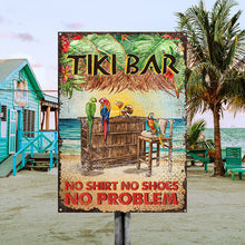 Personalized Tiki Bar Parrot Drinking Customized Classic Metal Signs-CUSTOMOMO