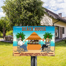 The Beach And The Good Music Couple Husband Wife - Beach House Sign - Personalized Custom Classic Metal Signs
