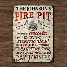 Personalized Camping Fire Pit Get Toasted Color Customized Classic Metal Signs (white)