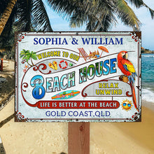 Personalized Beach Surfing Life Is Better Custom Classic Metal Signs