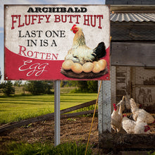 Personalized Chicken Fluffy Butt Hut Pink Customized Classic Metal Signs