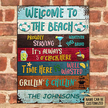 Proudly Serving Whatever Custom Classic Metal Signs, Beach House Decor-CUSTOMOMO