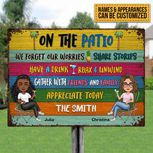 On The Patio - Personalized Metal Sign - Summer, Home Decor, Humorous Sign Gift For Family, Friends