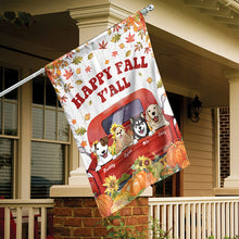 Happy Fall Y'all - Personalized Dog Flag, Autumn Fall Season Gift For Dog Lovers