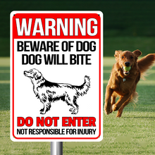 Warning Beware of Dog Will Bite Vintage Sign Personalized Custom Metal Sign
