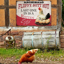 Personalized Chicken Fluffy Butt Hut Pink Customized Classic Metal Signs